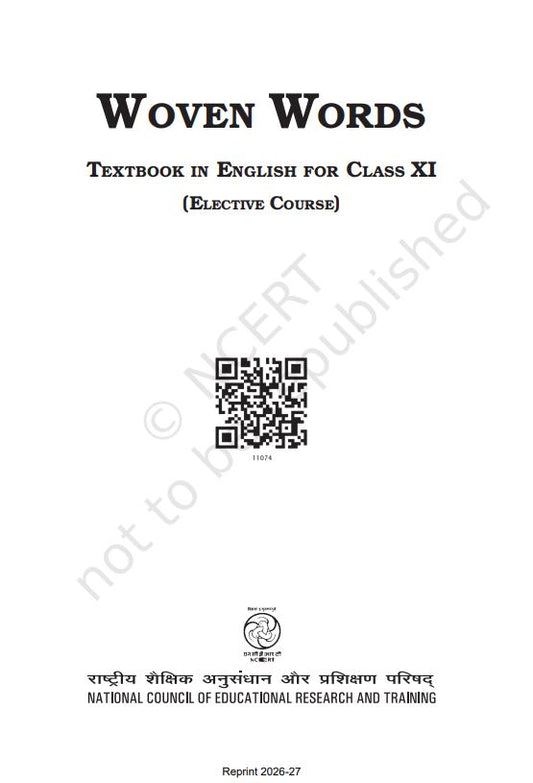 NCERT Woven Words Class 11 Textbook For English Grade XI Latest Edition Based On CBSE Pattern