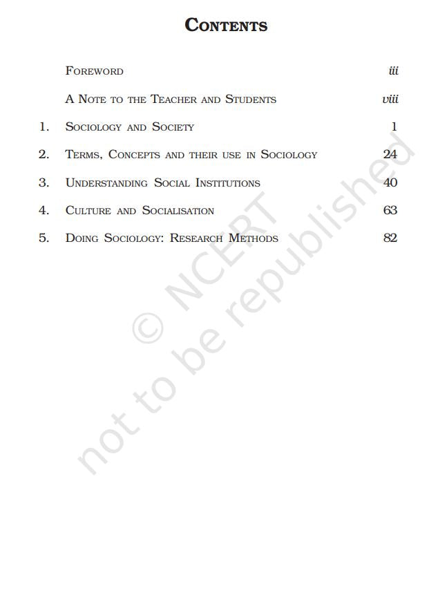 NCERT Introducing Sociology Ckass 11 Textbook For English Grade XILatest Edition Based On CBSE Pattern