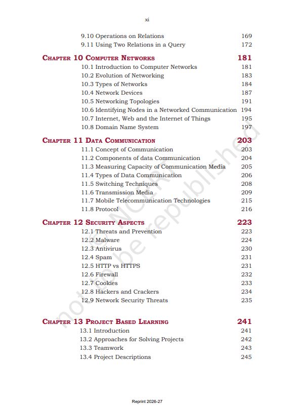 NCERT Computer Science Class 12 Textbook For English Grade XII Code-12130