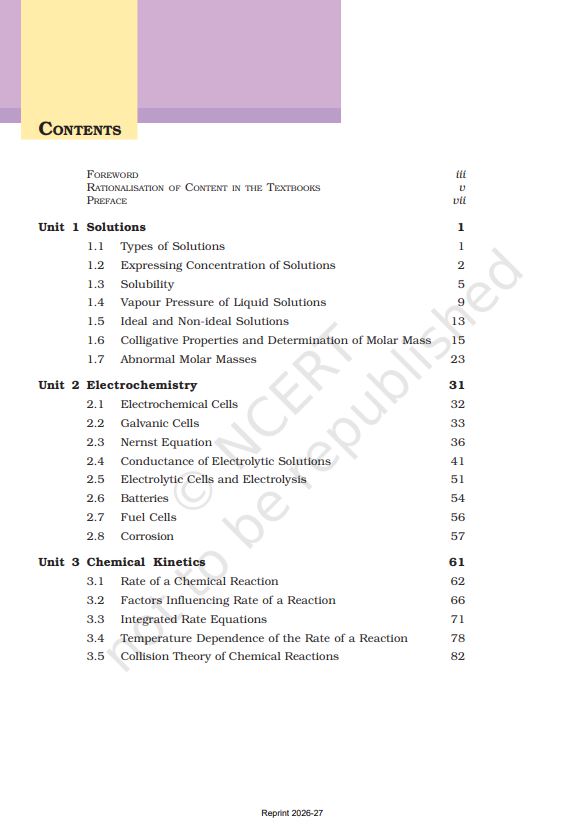 NCERT Chemistry Class 12 Part 1 Textbook For English Medium Grade XII Code-12085