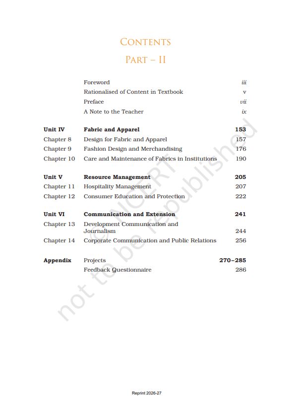 NCERT Home Science Class 12 Part 2 Textbook For Human Ecology And Family Science Grade XII Code-12137
