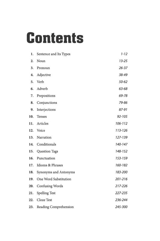 Arihant JNV RMS Sainik School Class 6 Entrance Exam English Chapterwise Quick Notes With PYQs