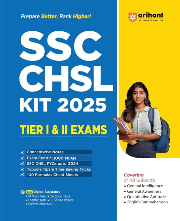 Arihant SSC CHSL KIT 2025 Tier 1 and 2 Exams Covering of All Subjects Complete Book English Medium