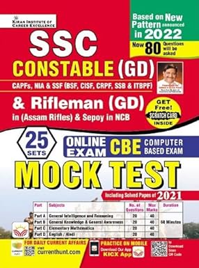 Kiran  SSC Constable GD and Rifleman GD Assam Rifles and Sepoy in NCB Online Exam Mock Test English 3981