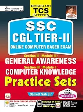 Kiran SSC CGL Tier II (TCS Pattern) General Awareness and Computer Knowledge PractiEnglish Medium 4088