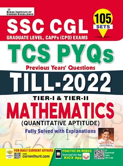 Kiran SSC CGL TCS PYQs Till 2022 Tier I and Tier II Mathematics Quantitative Aptitude English Medium 3770