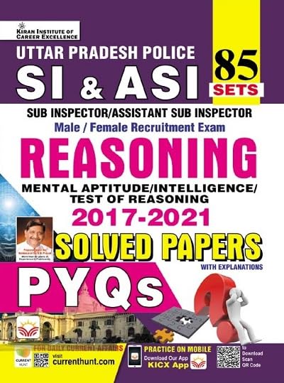 Kiran UP SI & ASI Reasoning 2017 To 2021 Solved Papers Total 85 PYQs Sets English Medium 4661