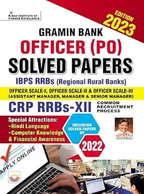 Kiran IBPS Gramin Bank officer PO Solved Papers 2023 Edition Including Solved Papers English Medium 4280