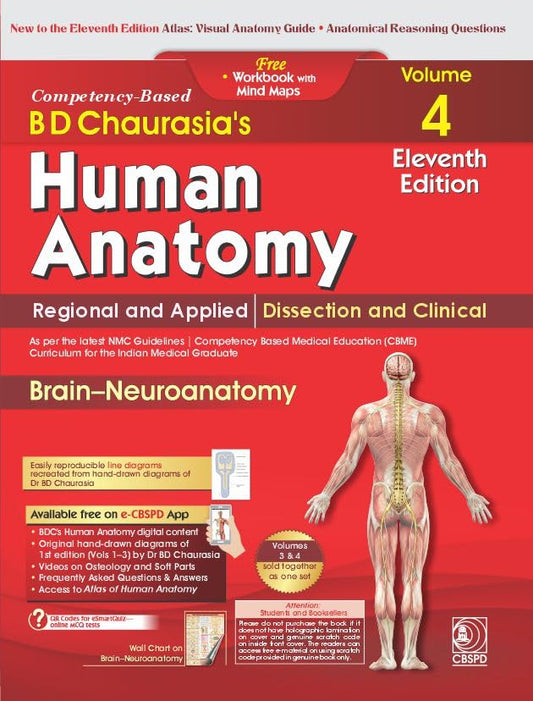 CBS Publishers Human Anatomy Volume 3 and 4 Head and Nech and Brain Neuroanatomy 11th Edition By BD Chaurasia