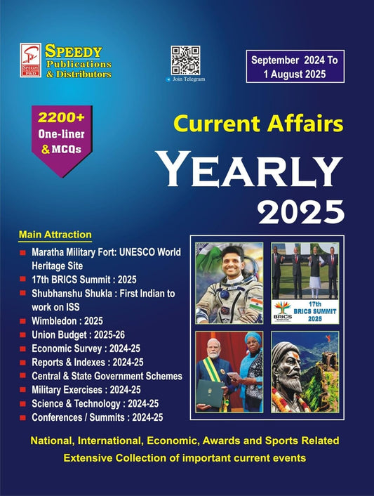 Speedy Current Affairs Yearly August 2025 English Monthly Magazine September 2024 to 1 August 2025 By Suchit Kumar