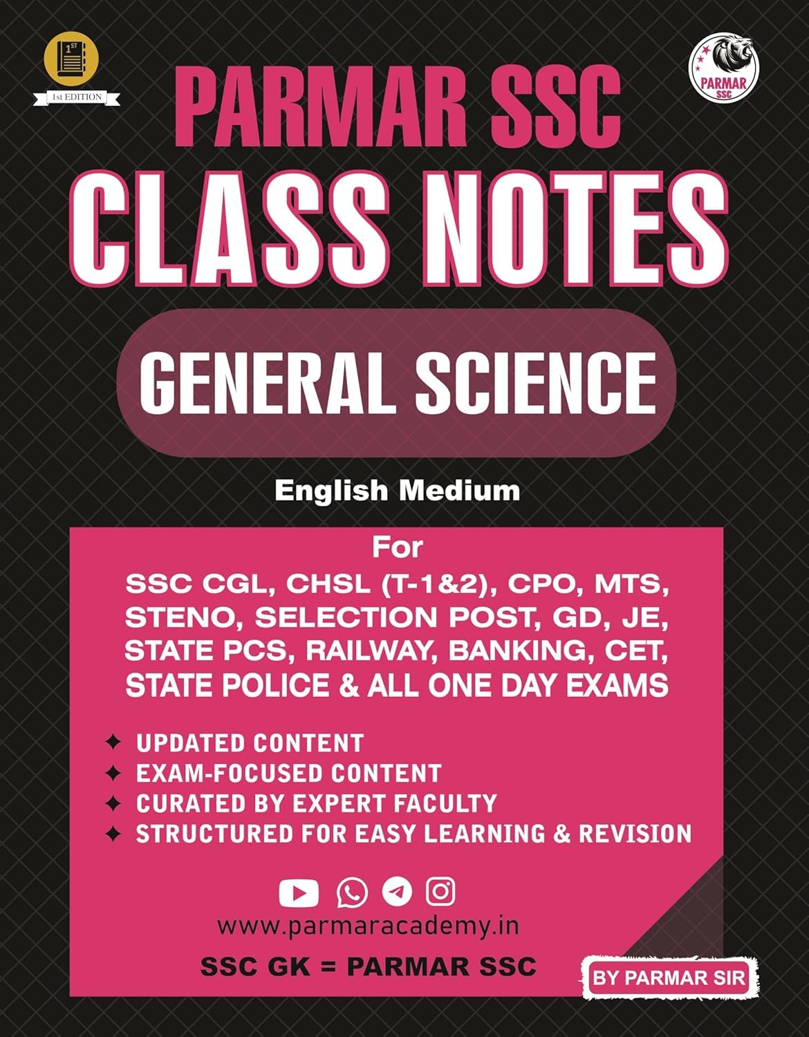 Parmar SSC Class Notes General Science English Medium 1st Edition Book By Parmar Sir