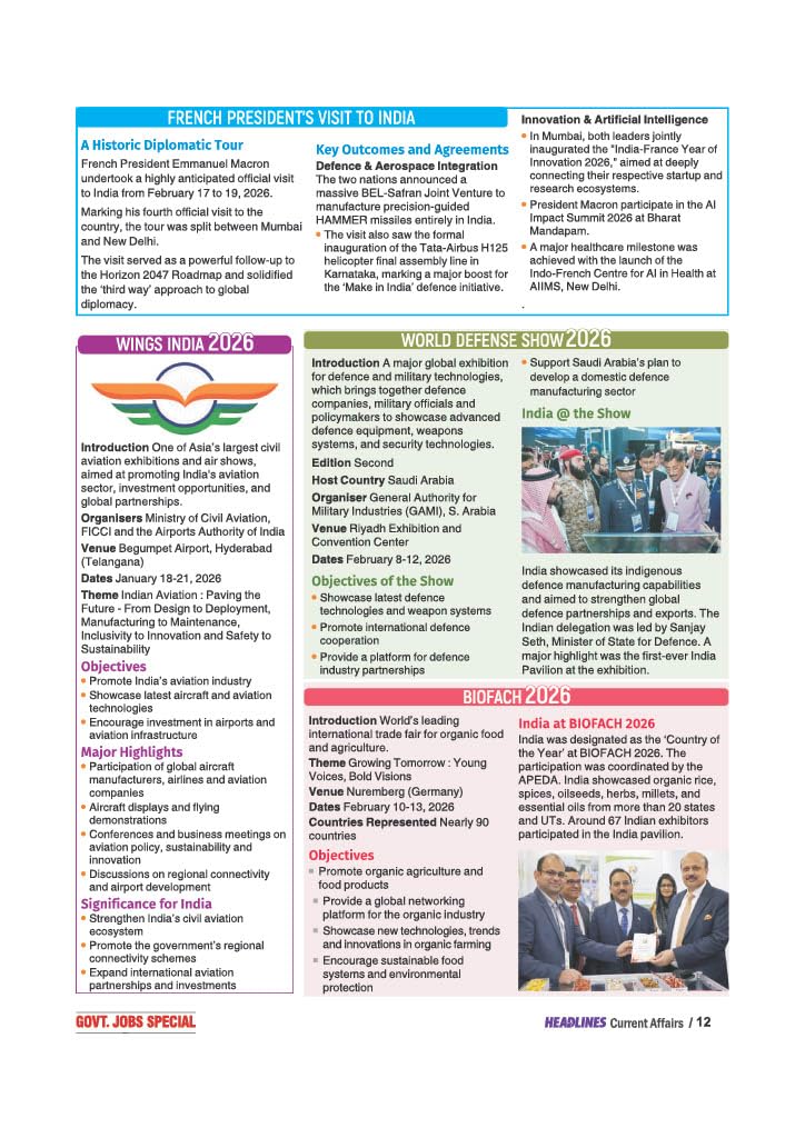 Arihant Headlines Current Affairs 2026 English Medium April 2025 to April 2026 Government Jobs Special