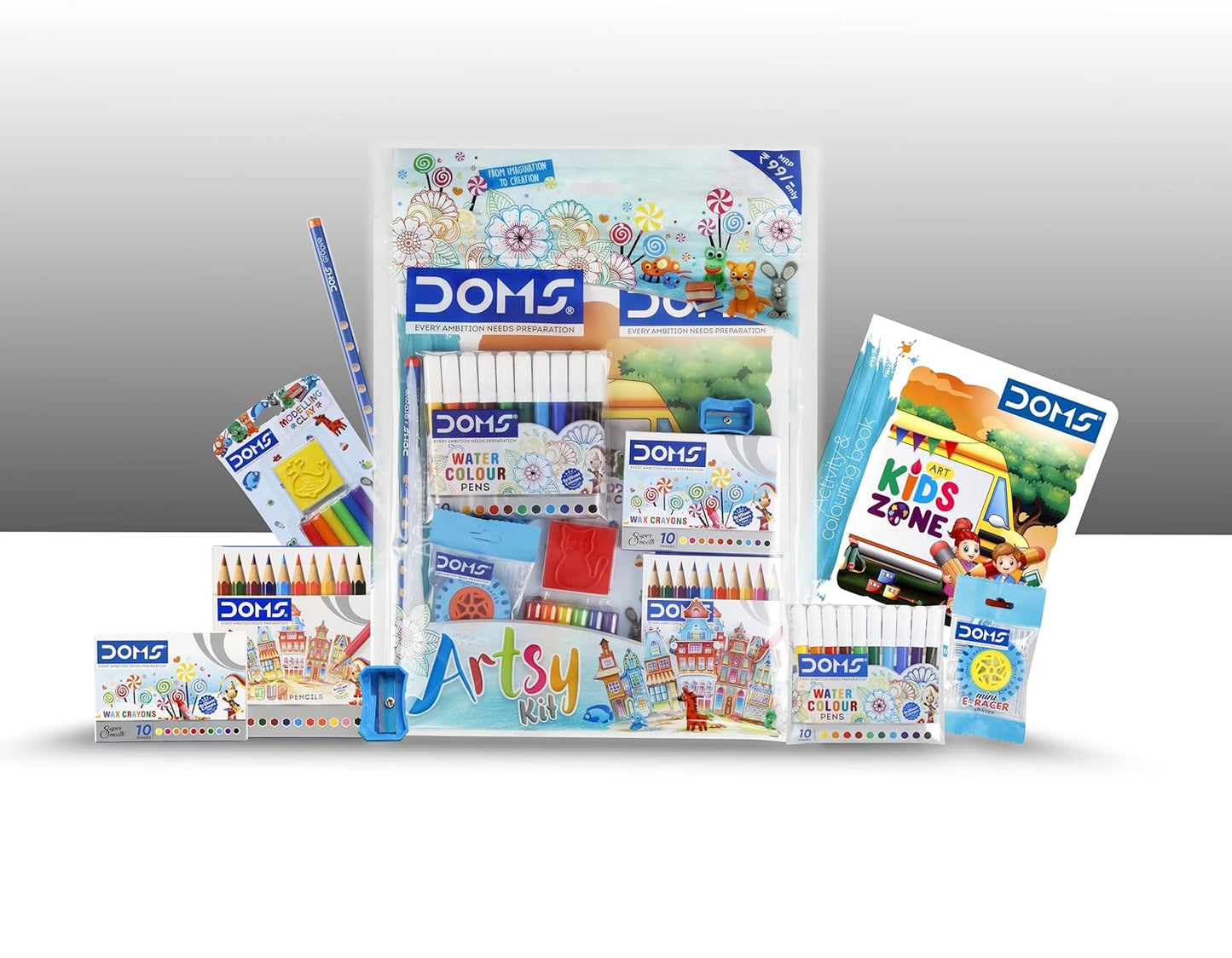 Doms Artsy Kit Gift for Kids Stationary Items Ink Color Multicolor