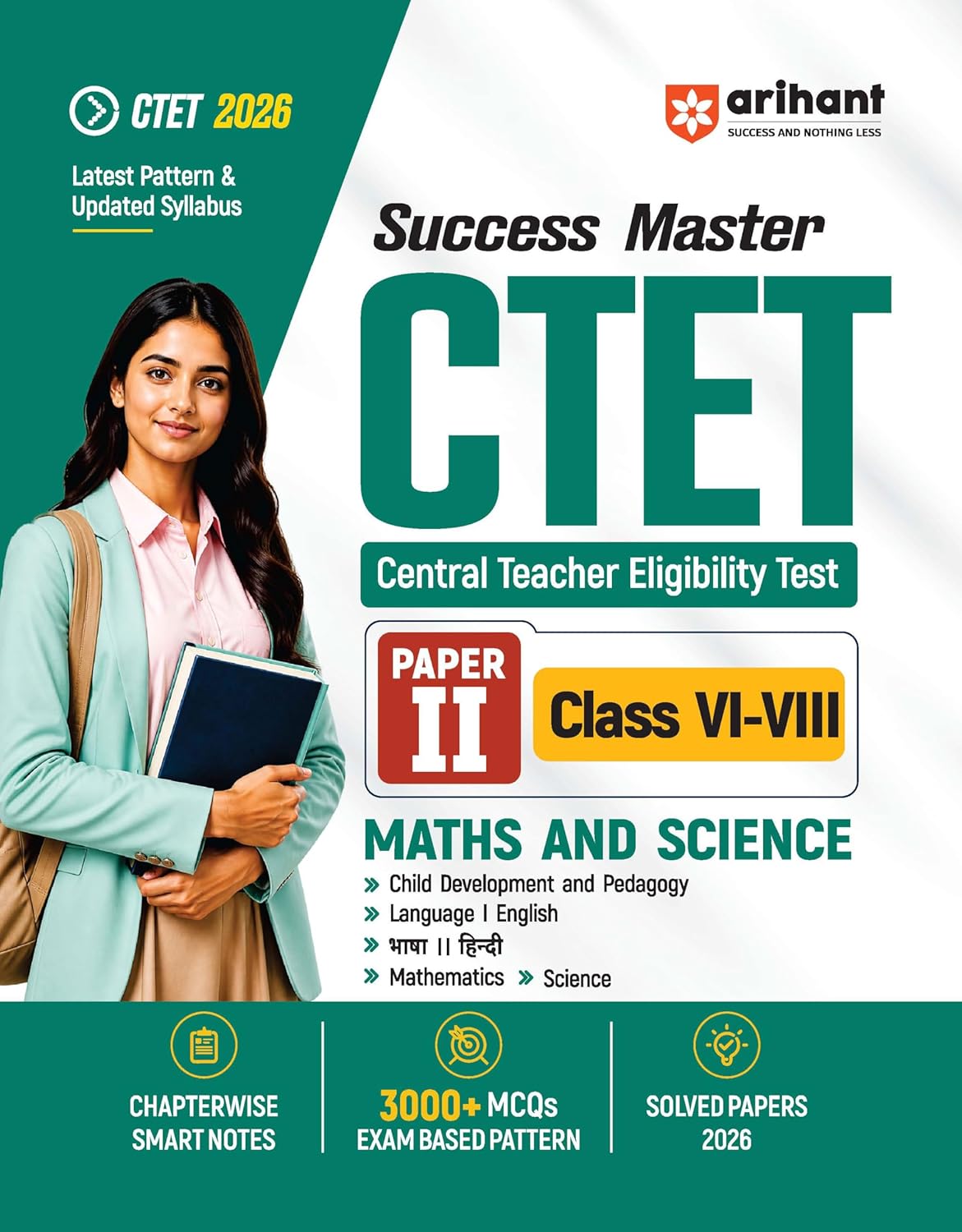 Arihant CTET 2025 Paper-2 Class 6 to 8 Maths and Science Guide Success Master English Medium