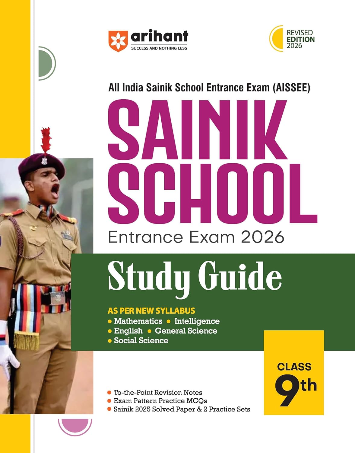 Arihant AISSEE Sainik School Pravesh Pariksha 2026 Class 9 Entrance Exam 2026 Study Guide As Per New Syllabus With Solved Papers 2025 And 2 Practice Sets Revised Edition 2026 English Medium