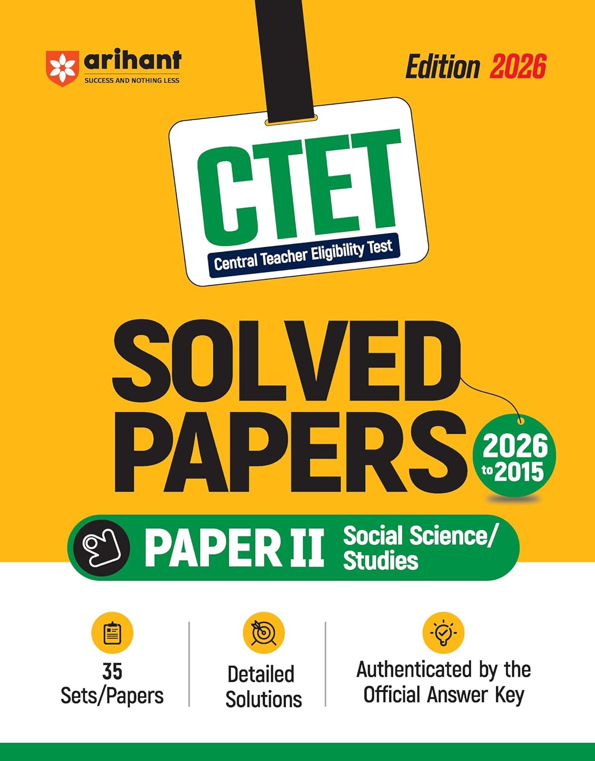 Arihant CTET 2026 Paper-2 Social Science Studies Junior Level Exam Solved Papers 2015 to 2026 English Medium