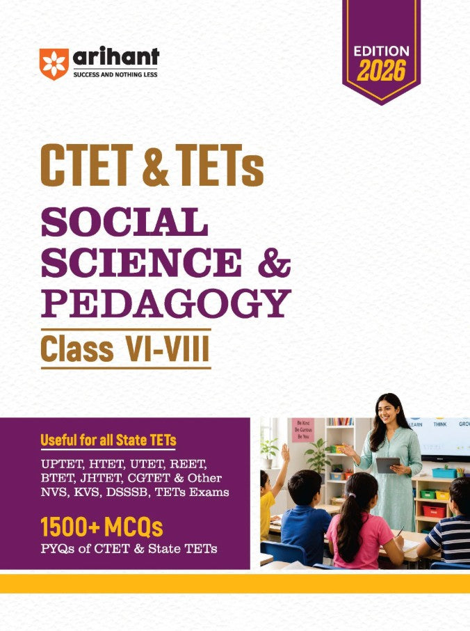 Arihant CTET and TETs 2026 Social Science and Pedagogy for Class 6 to 8 1500+ MCQs with PYQs of CTET and State TETs Useful for UPTET HTET REET DSSSB KVS and Other TET Exams