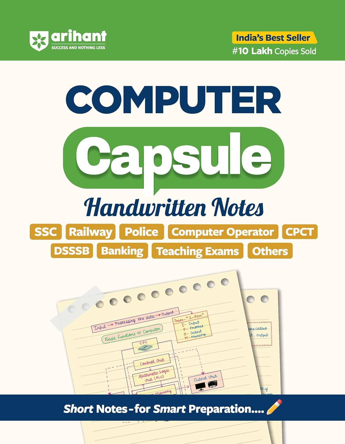 Arihant Computer Knowledge Capsule Handwritten Notes English Medium For SSC Railway Police Banking AFCAT CSAT and Other Exams