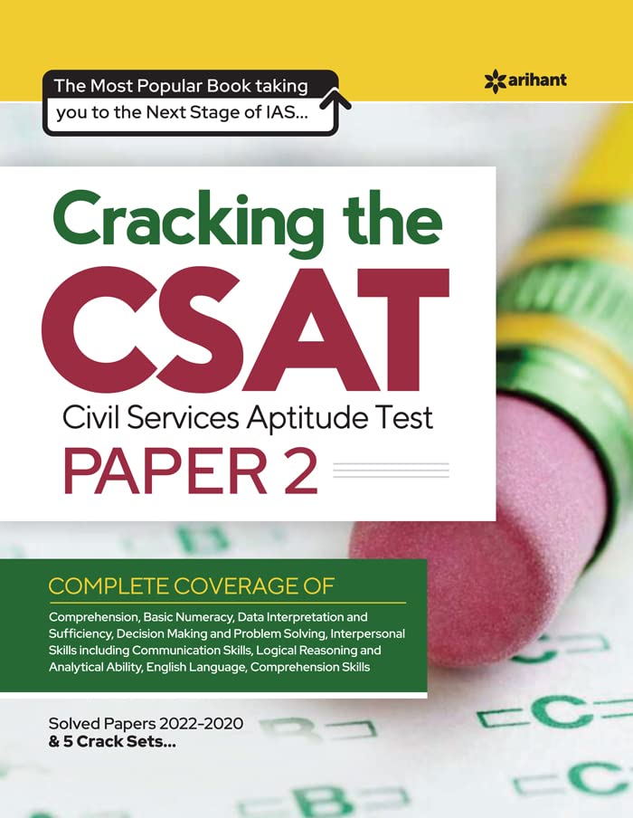 Arihant Cracking The CSAT Civil Services Aptitude Test Paper 2 Book With Solved Papers 2011 to 2022 and 5 Crack Sets Book In English