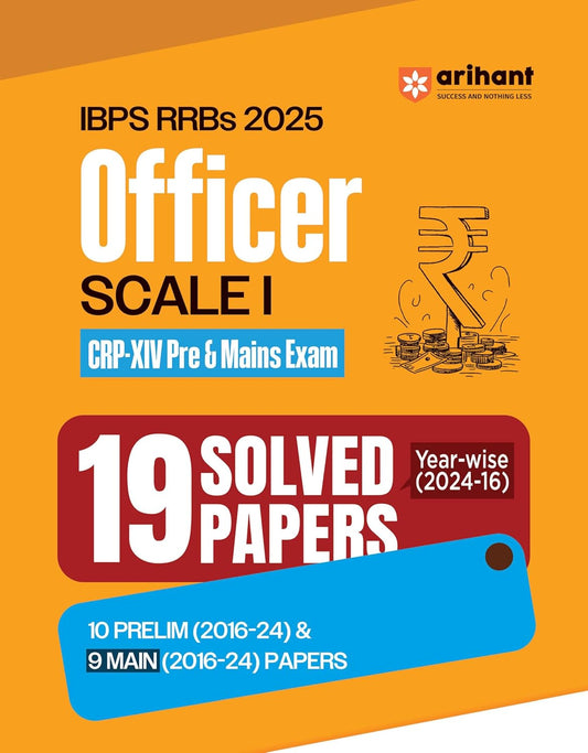 Arihant IBPS RRBs 2025 Officer Scale-1 CRP-XIV Pre and Main Exam 19 Solved Papers Yearwise 2016-2024 English Medium