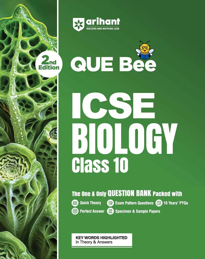 Arihant ICSE Biology Class 10 Exam Quick Theory with Exam Pattern Questions and Sample Papers As per Latest ICSE Syllabus Que Bee 2nd Edition