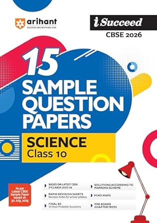 Arihant I Succeed CBSE Sample Question Papers Class 10 Science Exam 2026 | 15 Sample Papers With Solved Paper 2025