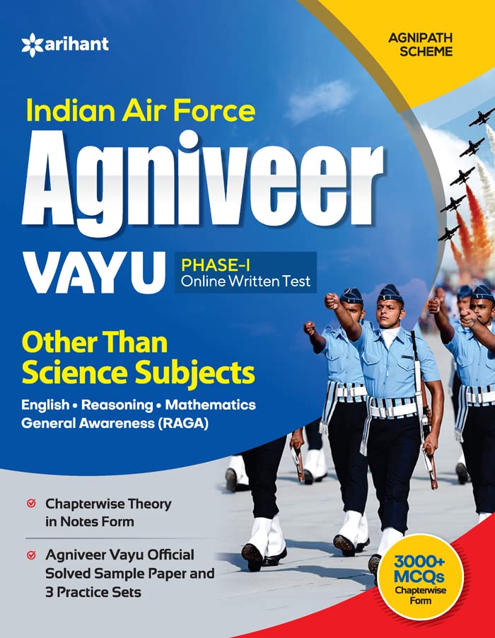 Arihant Indian Airforce Agniveer Vayu PHASE -1 Online Written Test Other Than Science Subjects Book Engllish Medium