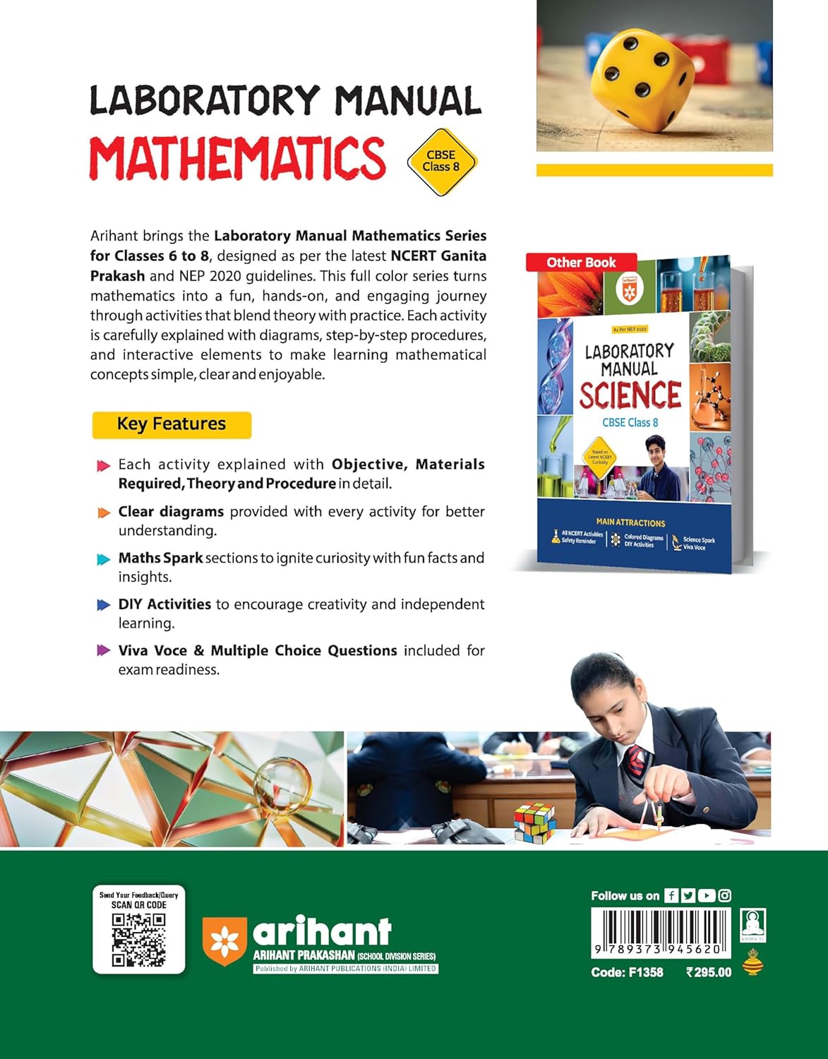 Arihant Laboratory Manual Mathematics for CBSE Class 8 Exam 2026 As Per NEP 2020 Based on Latest NCERT Ganita Prakash Includes All NCERT DIY Activities and Viva Voce English Medium