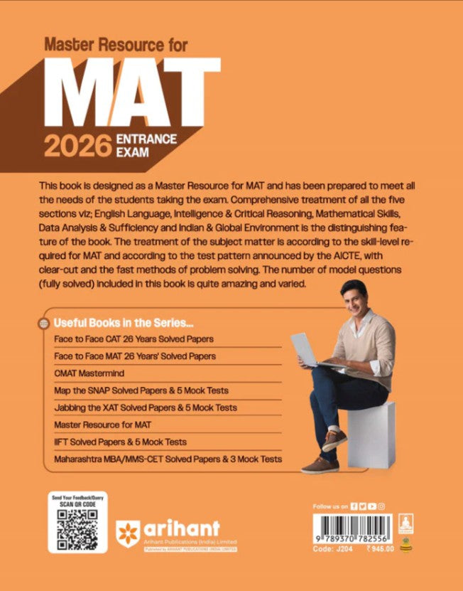 Arihant Master Resource For MAT Exam 2026 Complete Syllabus Coverage Guide with Solved Paper 2025 to 2023 and 2500+ MCQs English Medium