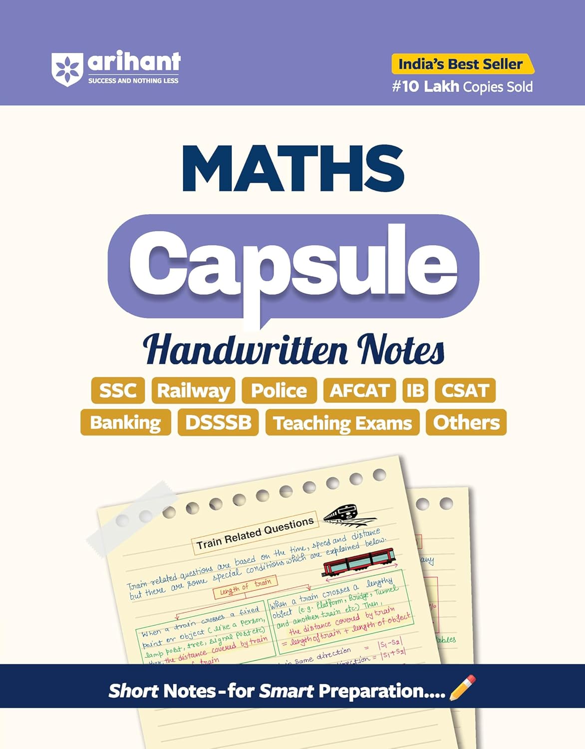 Arihant Maths Capsule Handwritten Notes English Medium For SSC Railway Police Banking AFCAT CSAT and Other Exams