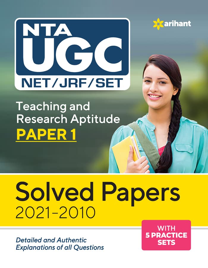 Arihant NTA UGC NET JRF SET Teaching And Research Aptitude Paper 1 Solved Paper 2021 to 2010 In English