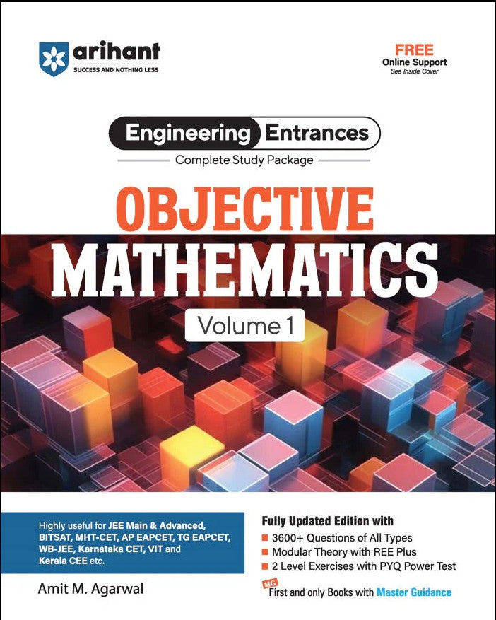 Arihant Objective Mathematics Volume 1 Complete Study Package for JEE and All Engineering Entrances 3600+ Questions of All Types By Dr Amit M. Agarwal