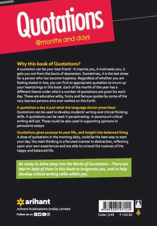 Arihant Quotations months and Days By D Mittal