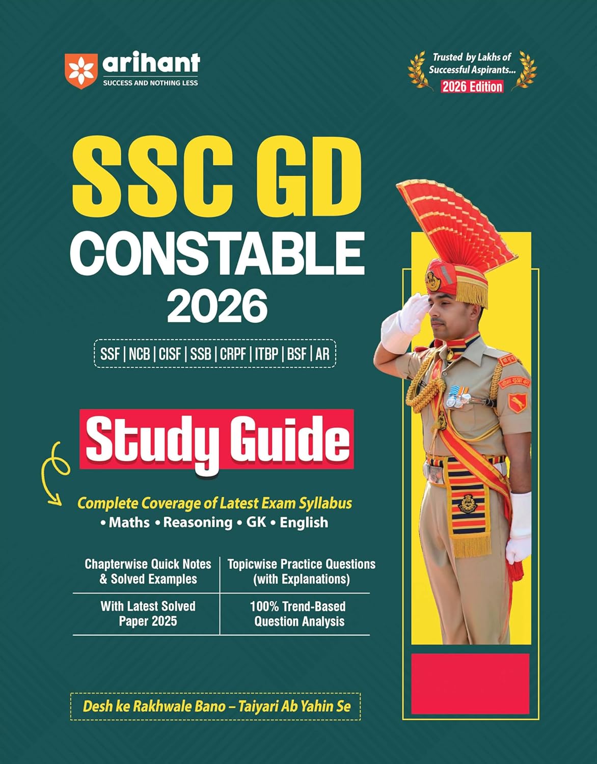 Arihant SSC GD Constable Exam 2026 Study Guide Chapterwise Quick Notes with 3000+ Practice MCQs and Solved Paper 2025 English Medium