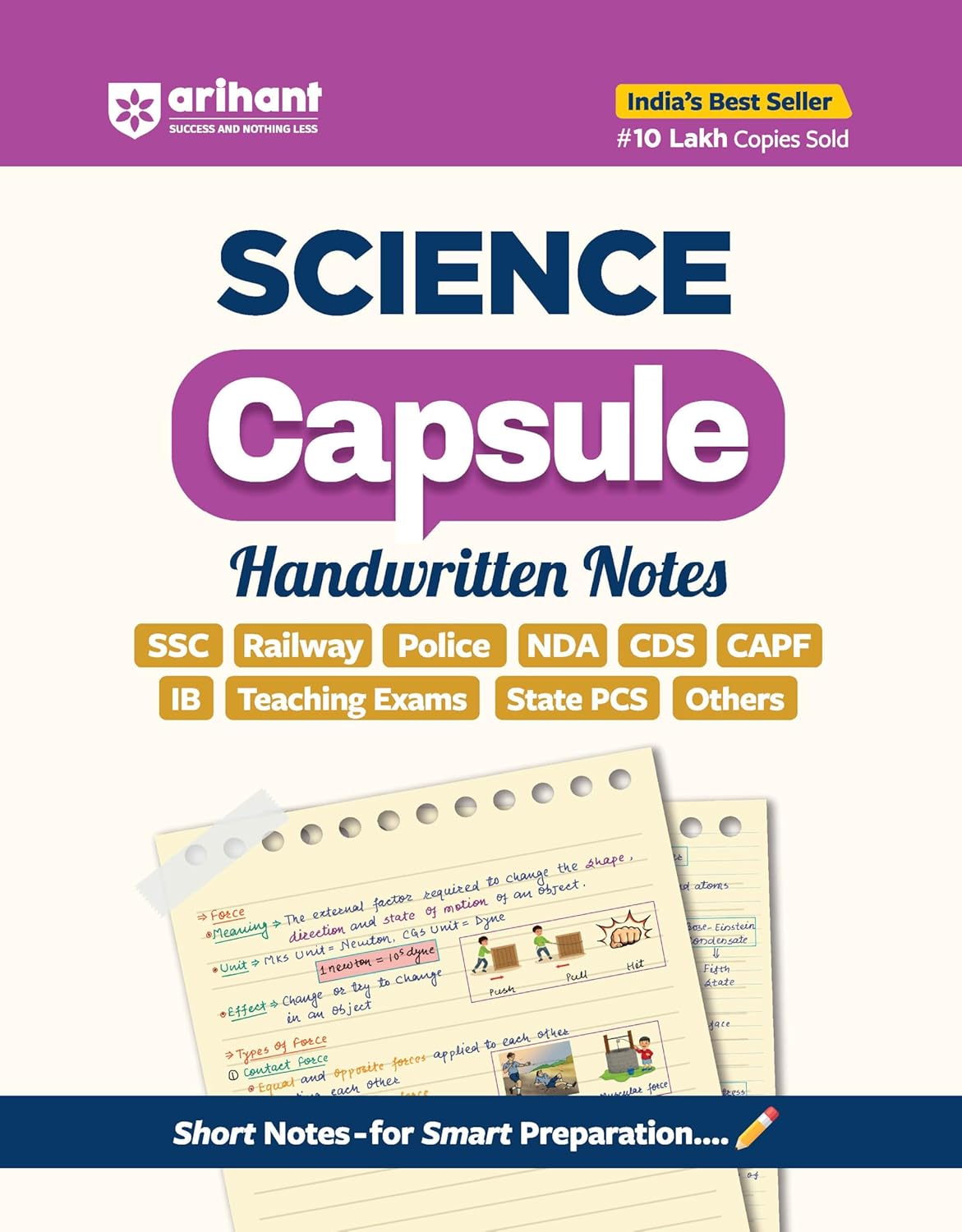 Arihant Science Capsule Handwritten Notes English Medium for SSC Railway Police NDA CDS CAPF IB Teaching Exams State PCS and Other Exams