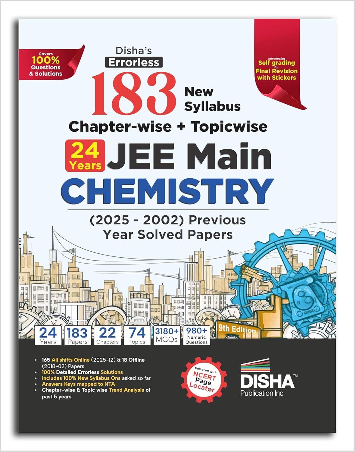 Disha 183 New Syllabus Chapterwise and Topicwise JEE Main Chemistry 2025 to 2002 Previous Year Solved Papers 9th Edition JEE Mains PYQ Book for 2026 100% Solutions
