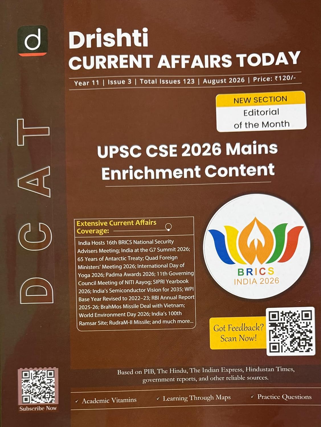 Drishti Current Affairs Today August 2026 English Monthly Magazine UPSC CSE 2026 Mains Enrichment Content