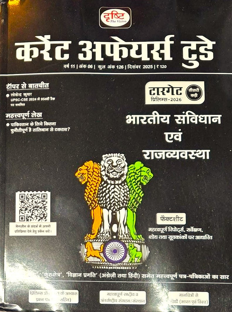 Drishti Current Affairs Today December 2025 Hindi Medium Target Prelims 2026 Indian Constitution and Polity