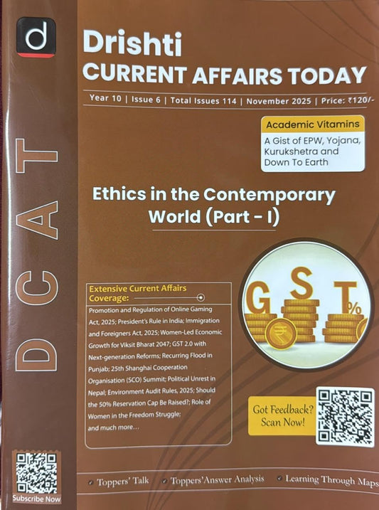 Drishti Current Affairs Today November 2025 English Monthly Magazine Ethics in the Contemporary World Part 1 Special Issue