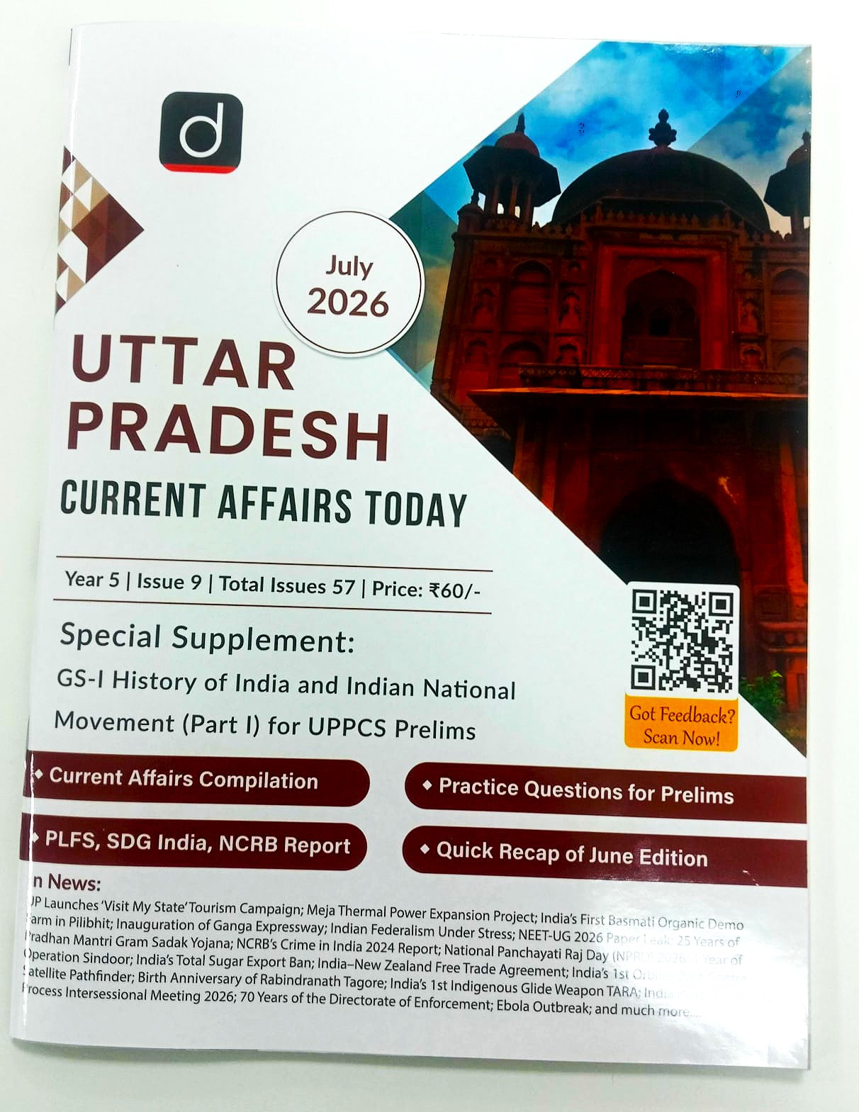 Drishti Uttar Pradesh Current Affairs Today July 2026 English Monthly Magazine Special Supplement GS 1 History of India and Indian National Movement Part 1 for UPPCS Prelims