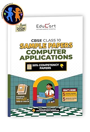 EduCart CBSE 2025-2026 Class 10 Computer Applications Sample Papers Step By Step Practice
