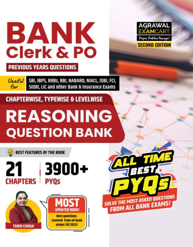 Examcart Bank Clerk and PO Reasoning Question Bank By Tanvi Chugh Ma'am for Bank Exams in English