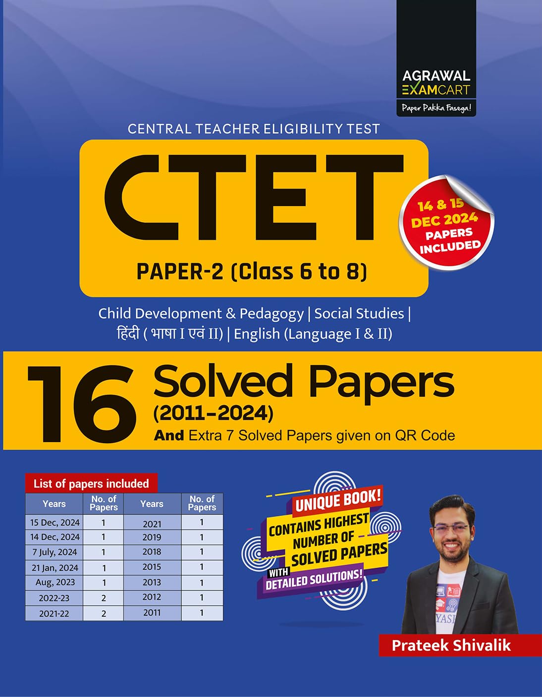Examcart CTET 2025 Paper 2 Class 6 to 8 Social Science Solved Paper Book By Prateek Shivalik For 2025 Exam In English