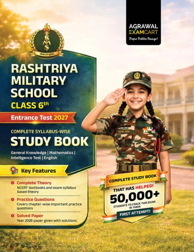 Examcart Rashtriya Military School Class 6 Study Guide Book For 2027 Exam In English