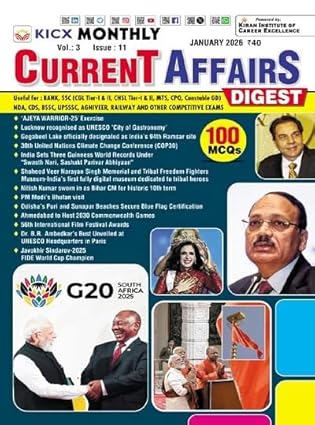Kicx Monthly Current Affairs Digest January 2026 English Monthly Magazine for All Competitive Exams