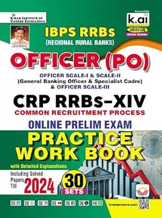 Kiran IBPS RRBs Officer PO CRP XIV Exam 2025-2026 Practice Work Book Solved Papers 2024 With 30 Sets English Medium