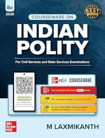 Mc Graw Hill Indian Polity By M Laxmikanth English Medium 8th Edition Book for Civil Services and State Exams