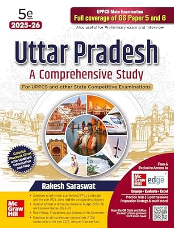 Mc Graw Hill Uttar Pradesh Comprehensive Study General Studies For UPPCS Mains Paper 5 & 6 UP Special By Rakesh Saraswat 5 Edition 2025-2026 English Medium