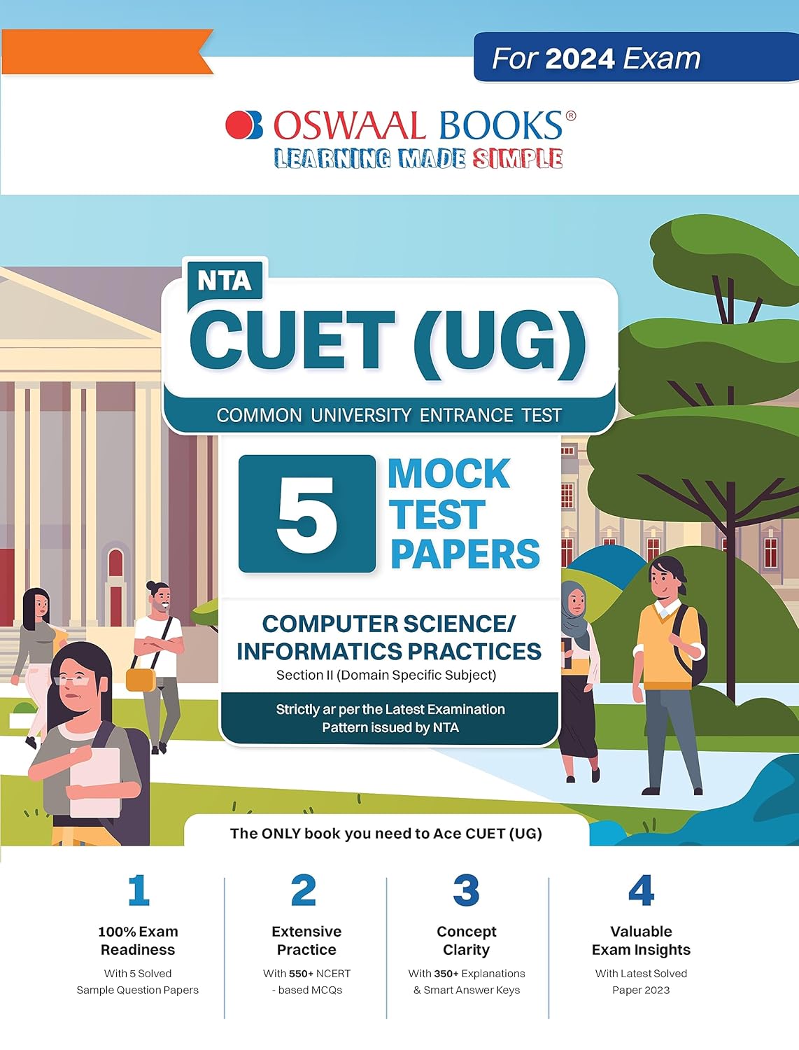 Oswaal NTA CUET UG 2024 Computer Science Informatics Practices 5 Practice Sets Section 2 Domain Specific Subject Book English Medium