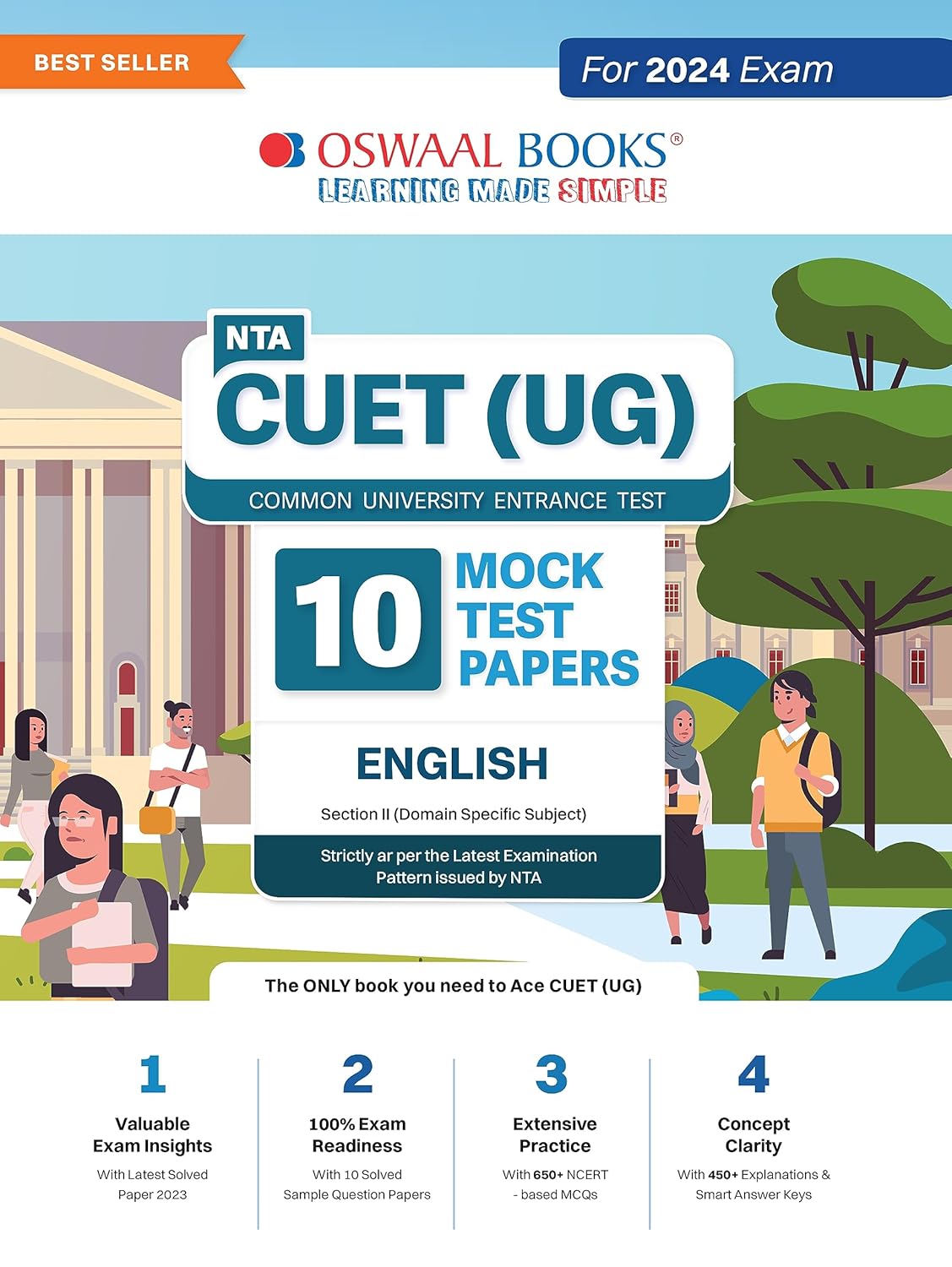 Oswaal NTA CUET UG 2024 Exam English Section 2 Domain Specific Subject 10 Practice Sets Book